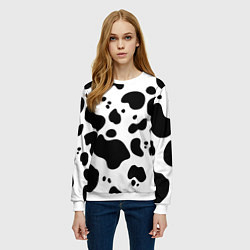 Свитшот женский Пятна Далматина, цвет: 3D-белый — фото 2