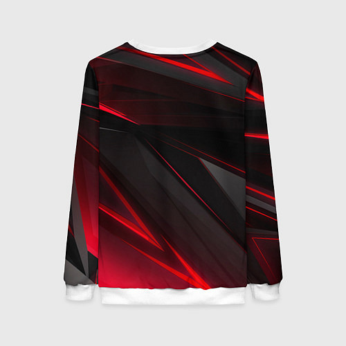 Женский свитшот Красно-черный фон / 3D-Белый – фото 2