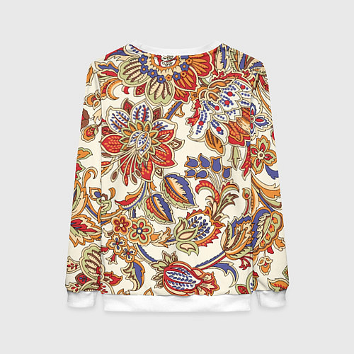 Женский свитшот Цветочный винтажный орнамент / 3D-Белый – фото 2