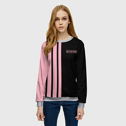 Свитшот женский BLACKPINK HALF BLACK-PINK MINI LOGO, цвет: 3D-меланж — фото 2