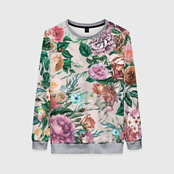 Свитшот женский Color floral pattern Expressionism Summer, цвет: 3D-меланж