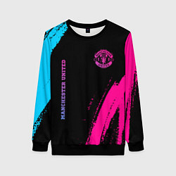 Свитшот женский Manchester United Neon Gradient, цвет: 3D-черный