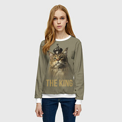 Свитшот женский Король котов Мейн-кун, цвет: 3D-белый — фото 2