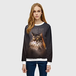 Свитшот женский Maine cat, цвет: 3D-белый — фото 2