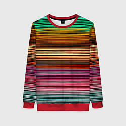 Женский свитшот Multicolored thin stripes Разноцветные полосы