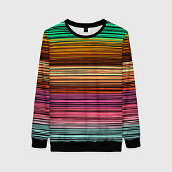 Женский свитшот Multicolored thin stripes Разноцветные полосы