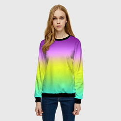 Свитшот женский Multicolored Ombre gradient, цвет: 3D-черный — фото 2