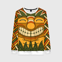 Свитшот женский Polynesian tiki LUCKY, цвет: 3D-белый