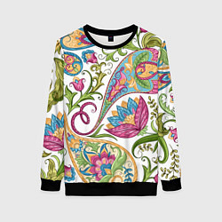 Свитшот женский Fashionable floral Oriental pattern Summer 2025, цвет: 3D-черный