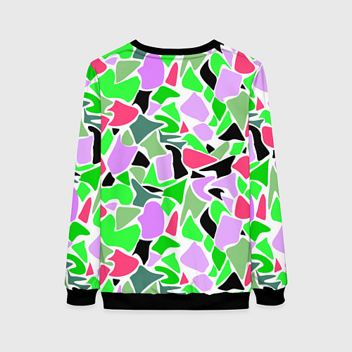 Женский свитшот Abstract pattern green pink spots / 3D-Черный – фото 2