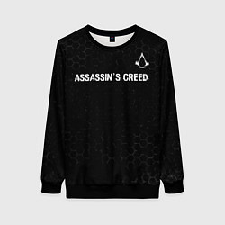Женский свитшот Assassins Creed Glitch на темном фоне