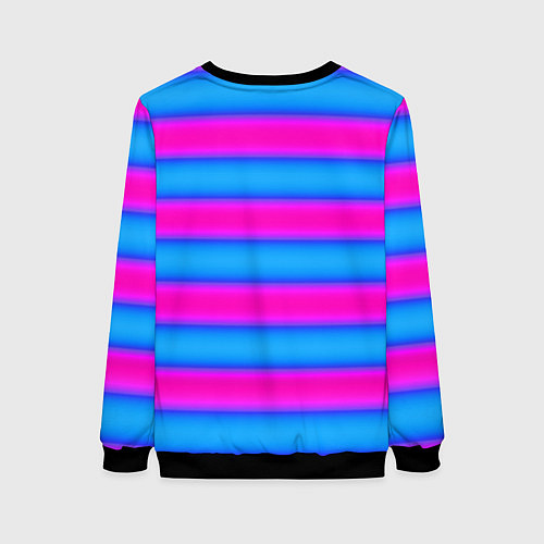 Женский свитшот Striped pattern яркий неоновый полосатый узор / 3D-Черный – фото 2