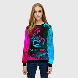 Свитшот женский Scorpions Neon Gradient, цвет: 3D-черный — фото 2
