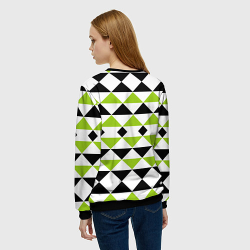Женский свитшот Geometric shapes triangles треугольники / 3D-Черный – фото 4