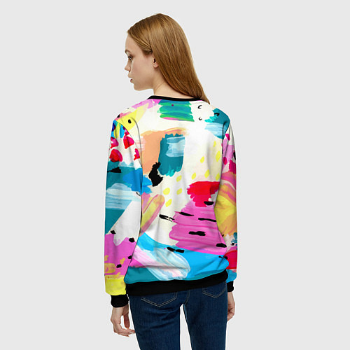 Женский свитшот Всплески красок Лето / 3D-Черный – фото 4