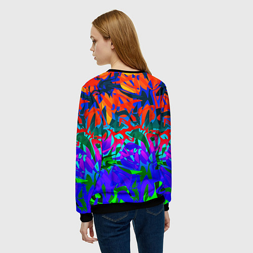 Женский свитшот Game time Абстрактный пятнистый узор / 3D-Черный – фото 4