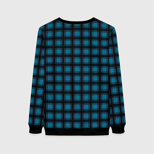 Женский свитшот Black and blue plaid / 3D-Черный – фото 2