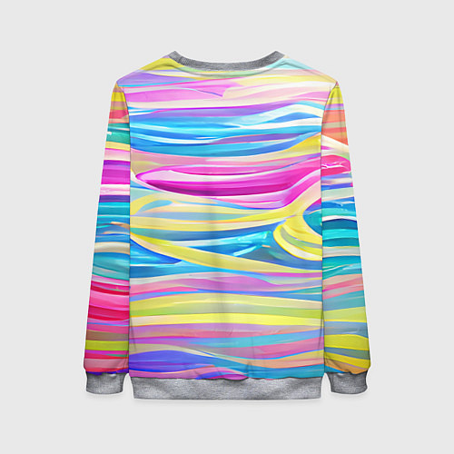 Женский свитшот Многоцветные волны / 3D-Меланж – фото 2