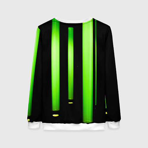 Женский свитшот Абстрактные неоновые колбы с кислотой - Зелёный / 3D-Белый – фото 2