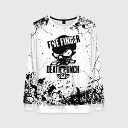 Свитшот женский Five Finger Death Punch - мелкие трещины, цвет: 3D-белый
