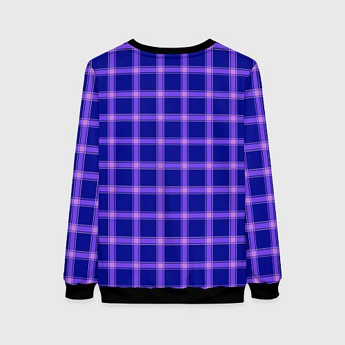 Женский свитшот Фиолетовый клетчатый узор / 3D-Черный – фото 2