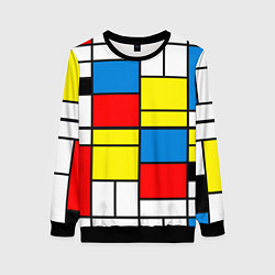 Свитшот женский Texture of squares rectangles, цвет: 3D-черный