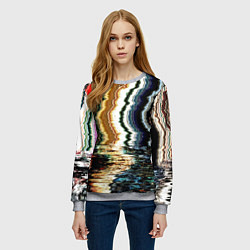 Свитшот женский Glitch pattern - fashion trend, цвет: 3D-меланж — фото 2