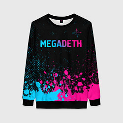 Свитшот женский Megadeth - neon gradient, цвет: 3D-черный