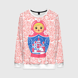 Женский свитшот Матрешка в узорах