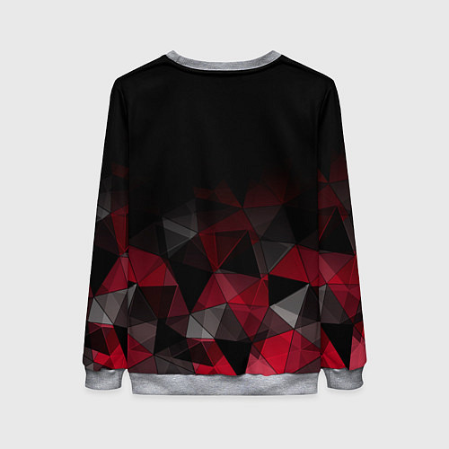 Женский свитшот Черно-красный геометрический / 3D-Меланж – фото 2