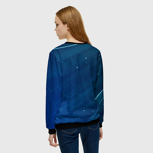 Женский свитшот Tottenham hotspur Соты абстракция / 3D-Черный – фото 4
