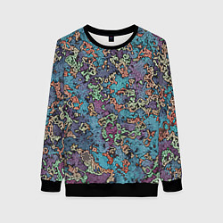 Свитшот женский Галлюциногенные узоры, цвет: 3D-черный