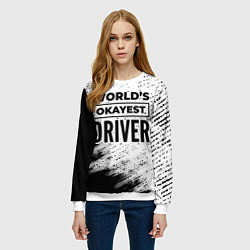 Свитшот женский Worlds okayest driver - white, цвет: 3D-белый — фото 2