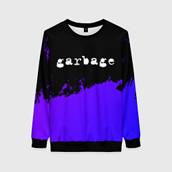 Свитшот женский Garbage purple grunge, цвет: 3D-черный