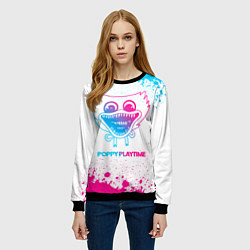 Свитшот женский Poppy Playtime neon gradient style, цвет: 3D-черный — фото 2