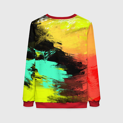 Женский свитшот Яркий красочный гранж / 3D-Красный – фото 2