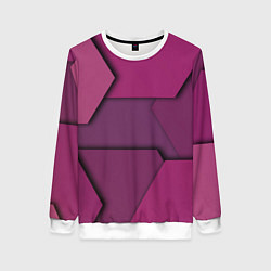Свитшот женский Геометрические фигуры в движении, цвет: 3D-белый
