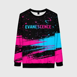 Свитшот женский Evanescence - neon gradient: символ сверху, цвет: 3D-черный