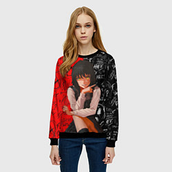 Свитшот женский Митака демон войны - человек бензопила, цвет: 3D-черный — фото 2