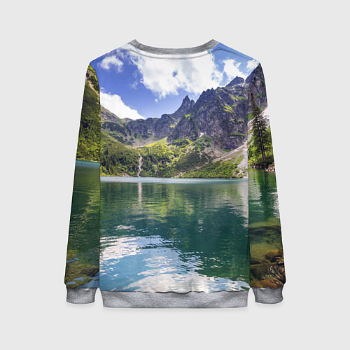 Женский свитшот Прозрачное горное озеро / 3D-Меланж – фото 2