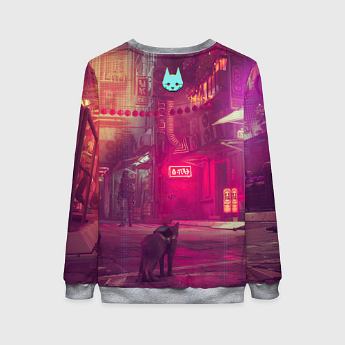 Женский свитшот Stray - cat & robot / 3D-Меланж – фото 2