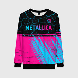 Женский свитшот Metallica - neon gradient: символ сверху