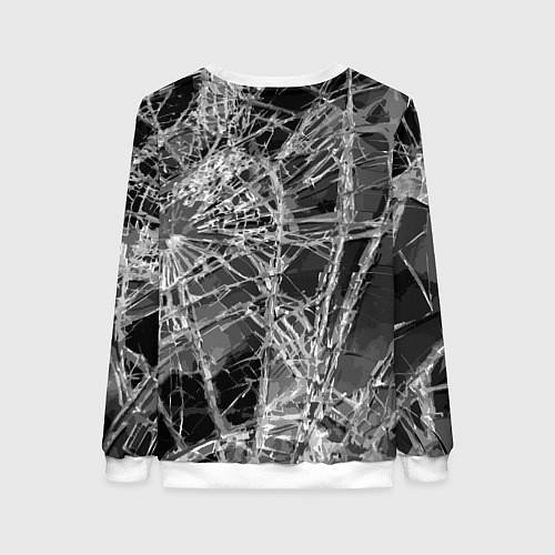 Женский свитшот Барт Симпсон разбил из рогатки стекло / 3D-Белый – фото 2