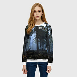 Свитшот женский STALKER Лес и РЛС Дуга, цвет: 3D-белый — фото 2