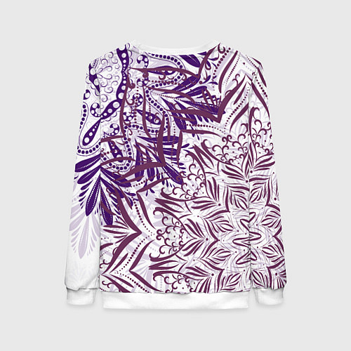 Женский свитшот Фиолетовые мандалы / 3D-Белый – фото 2