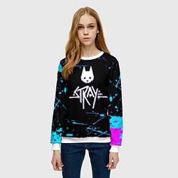 Свитшот женский Stray - краска - neon, цвет: 3D-белый — фото 2