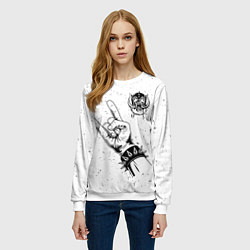 Свитшот женский Motorhead и рок символ, цвет: 3D-белый — фото 2