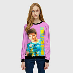 Свитшот женский Юрий Шатунов с белой розой, цвет: 3D-черный — фото 2