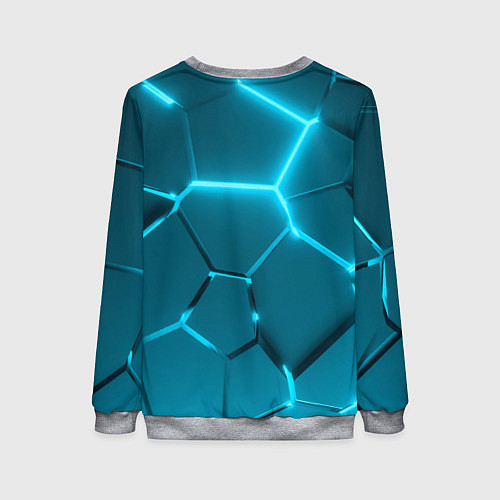Женский свитшот Ледяные неоновые геометрические плиты / 3D-Меланж – фото 2