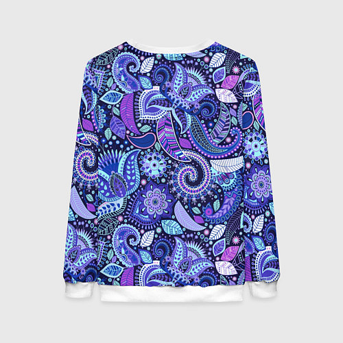 Женский свитшот Color patterns of flowers / 3D-Белый – фото 2